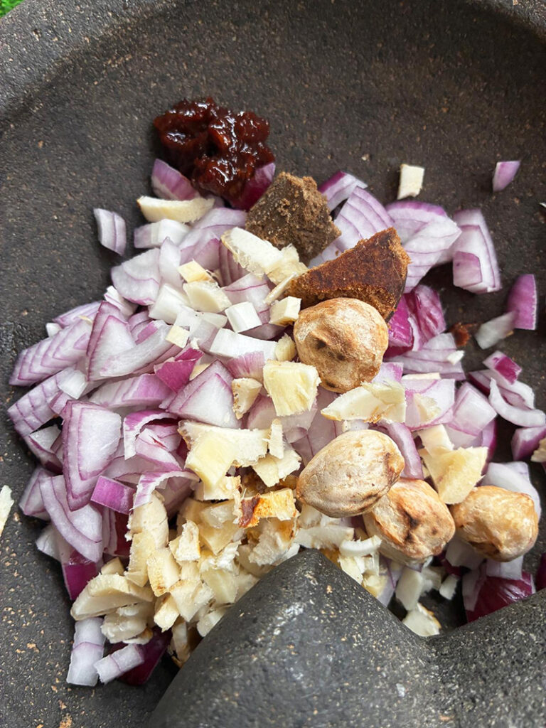 Sayur Asem Cabbage ingredients
